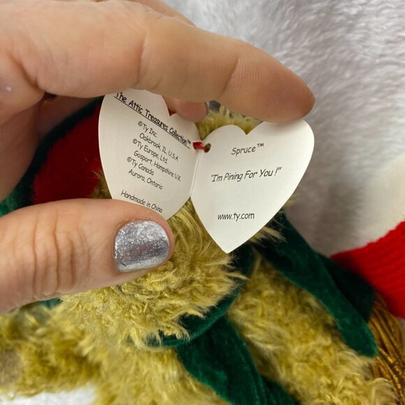 TY Attic Treasures Christmas Bear Lot of 4 - Peppermint, Laurel, Jangle,  Spruce - Picture 4 of 10